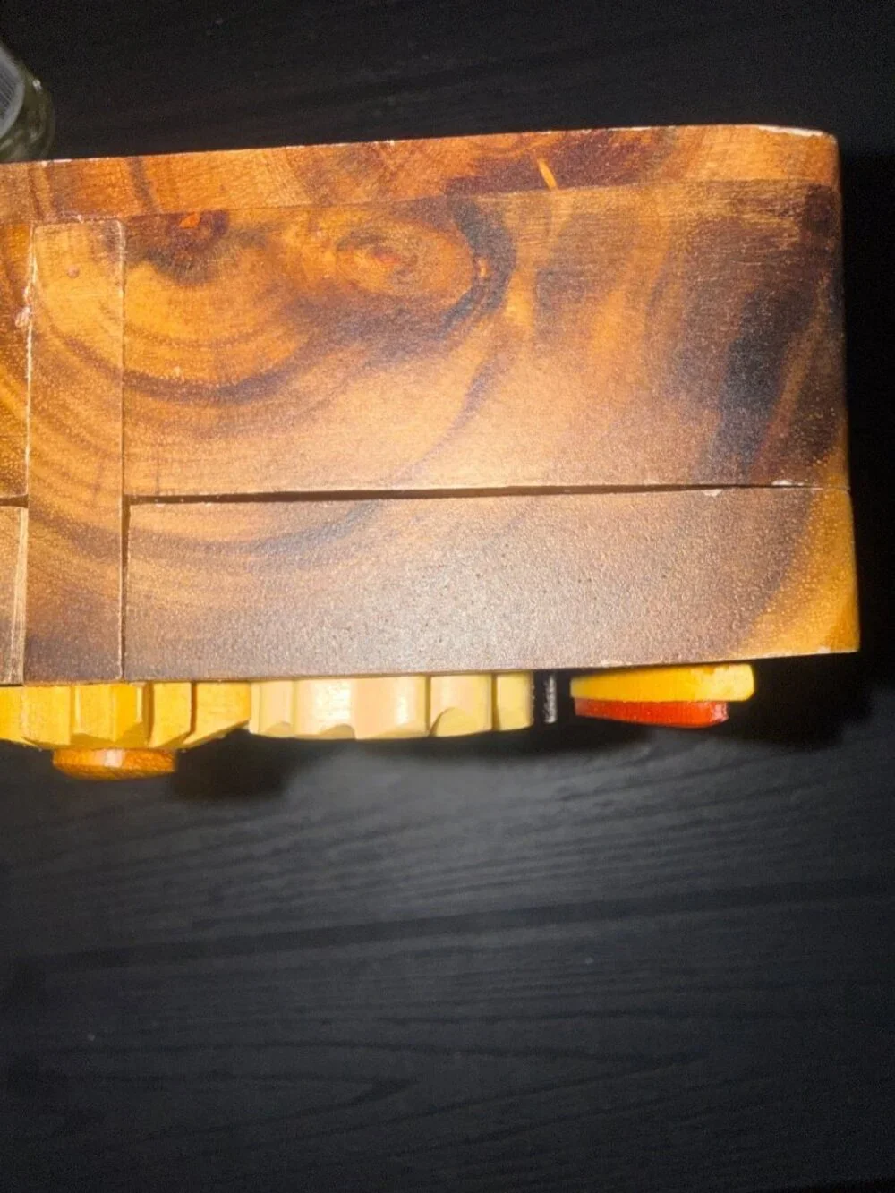 Carver Dans Handcrafted Wooden Puzzle Box With Butterfly Design - Made In Vietna
